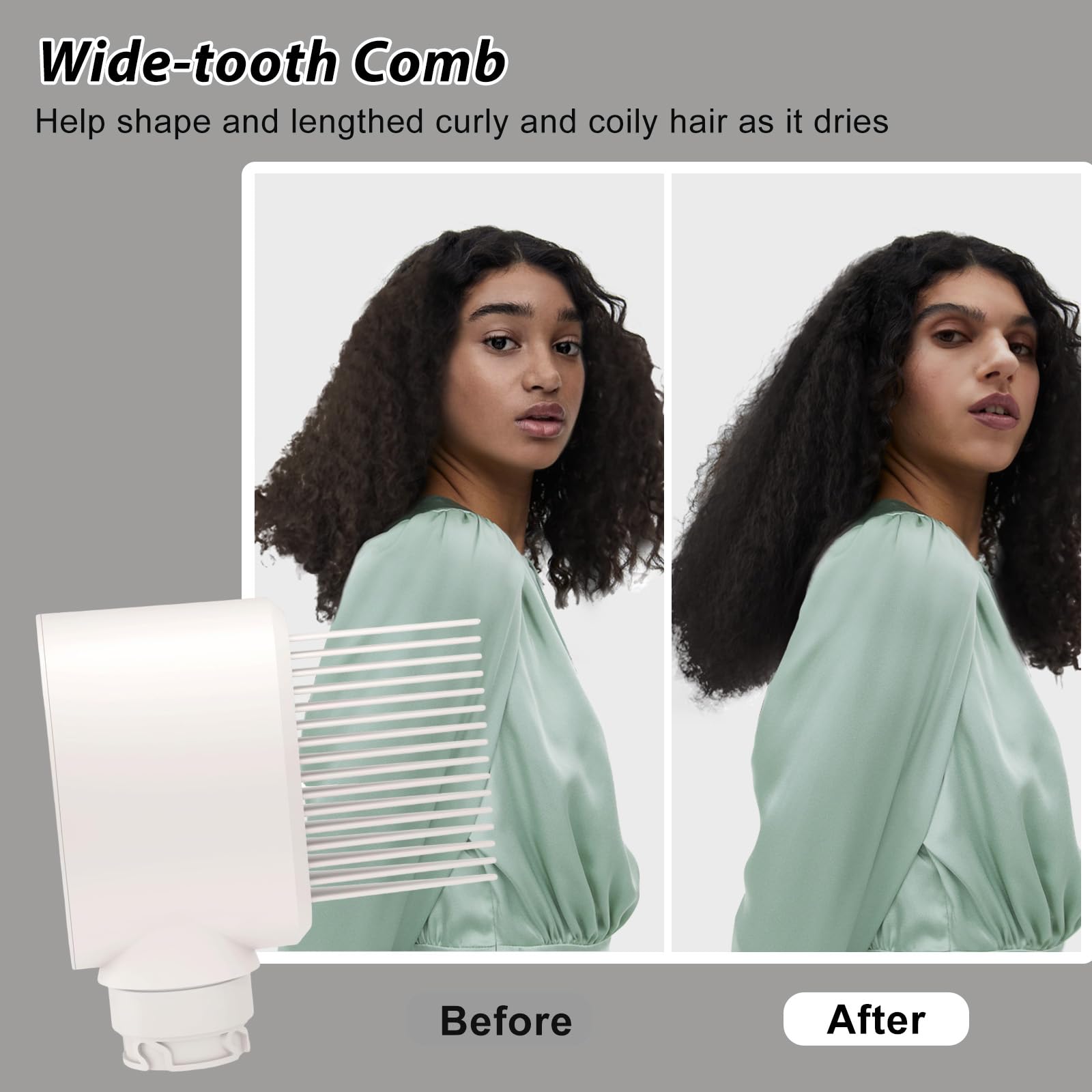 Boquillas de fijación de peine de dientes anchos para Shark FlexStyle, accesorios de secado rápido/peinado para cabello rizado y rizado serie HD400, color blanco