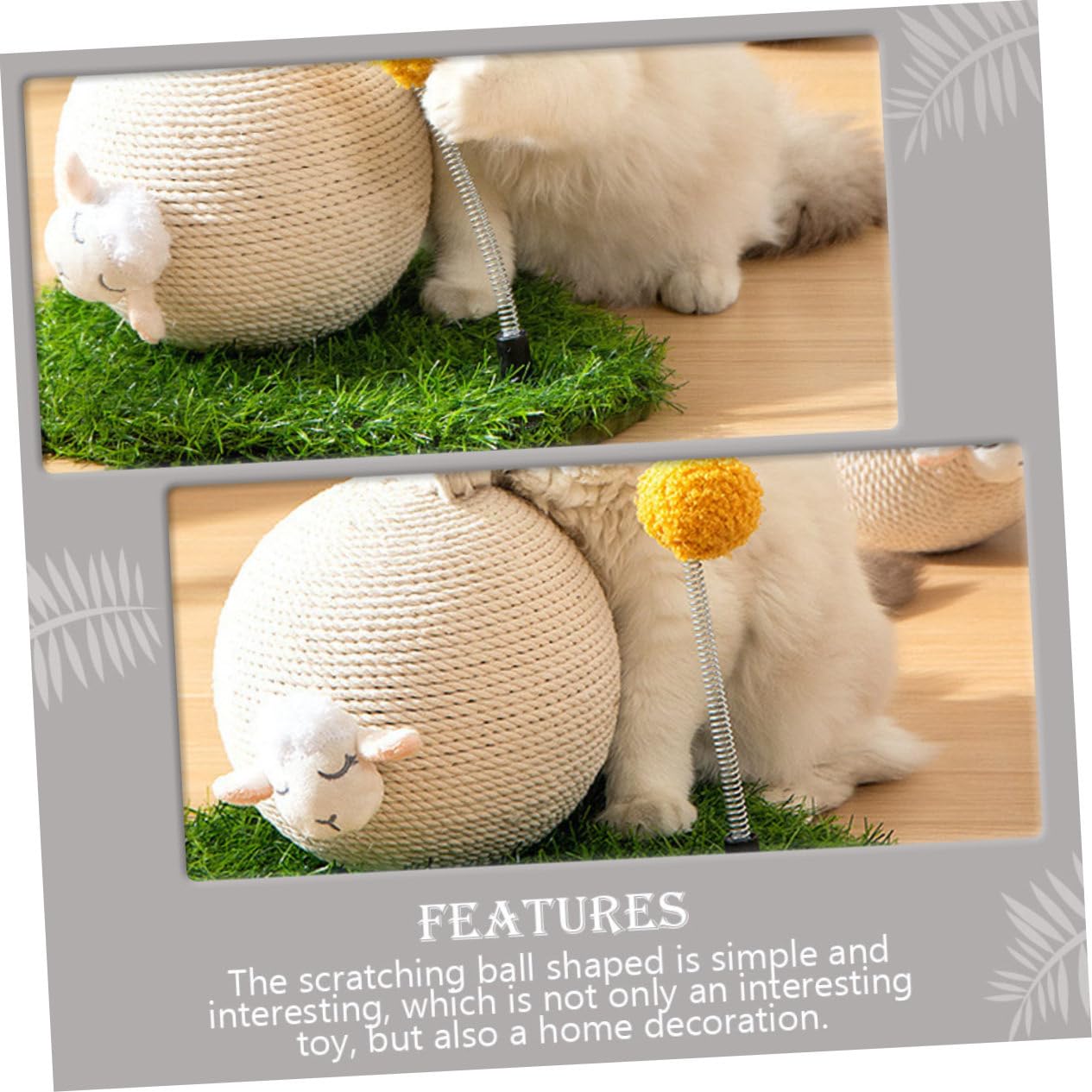 SUPVOX Sisal Bois Jouet à Griffer Boule pour Chaton, pour Chat