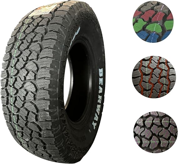 Set of 4 All-Terrain Off-Road Tires 265/70R16LT Max Load 121/118Q Load Range E LRE E/10PLY A/T LT265/70/16-10PR ATR Radial Tires for Light Truck/SUV