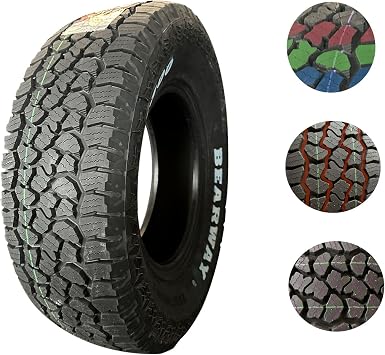 Set of 4 All-Terrain Off-Road Tires 265/70R16LT Max Load 121/118Q Load Range E LRE E/10PLY A/T LT265/70/16-10PR ATR Radial Tires for Light Truck/SUV