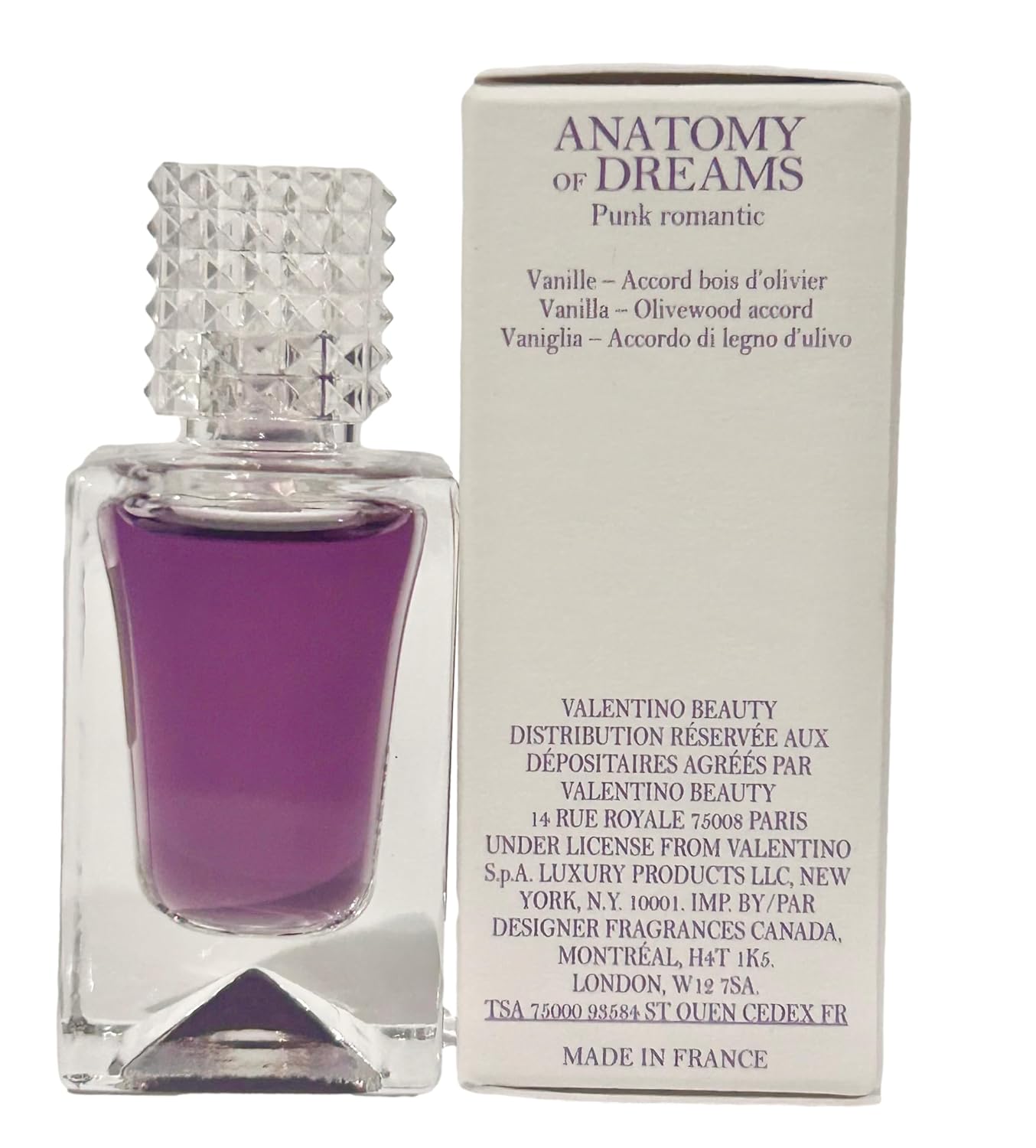 Valentino Anatomy of Dreams PUNK ROMANTIC UNISEX PARFUM SMALL/MINI/TRAVEL SIZE Perfume 7.5 ml / 0.263 fl oz SPLASH ON (9025)