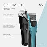 Wahl Pro Animal Groom Lite Pet Clipper - Cordless & USB Charging - Adjustable Blades - Professional Grooming Kit for Dogs, Cats & Small Pets - Black/Metallic Blue