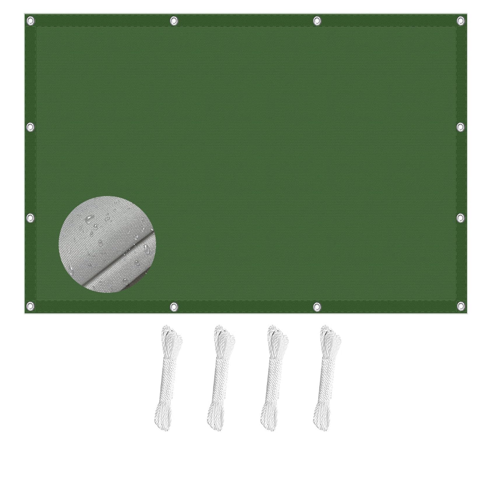 Voile d'ombrage 110 x 280 cm extérieur respirant et vert foncé