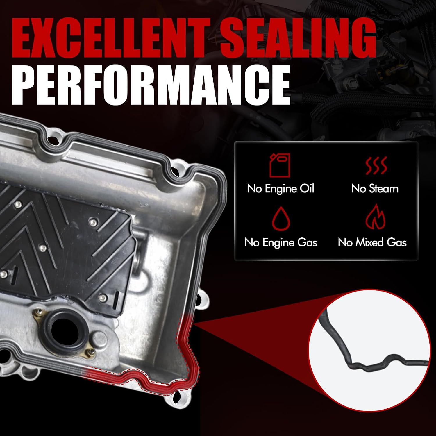 MITZONE Engine Valve Cover w/Gaskets Compatible with 2014-2024 Acura TLX MDX 2018-2024 Honda Odyssey Passport 2016-2023 Pilot Ridgeline Right Side 123205J6A00