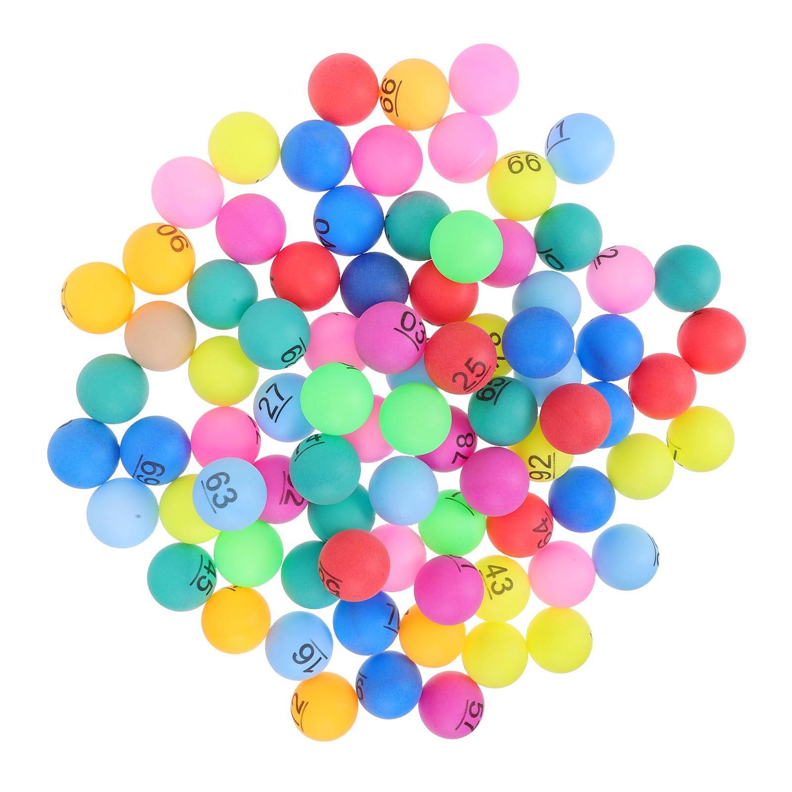 Bolas de Rifa de Colores 4cm, PP, 100 Piezas para Bingo Familiar