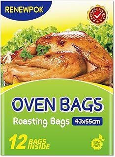 Roasting Bags for Oven with Ties | Oven Bags for Chicken, Turkey, Meat & Fish | Multi Purpose Cooking(1, 17 * 21.7 Inch)