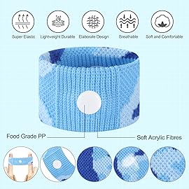 SZSTYYP Motion Sickness Bands for Kids Cruise Travel Essentials Anti-Nausea Acupressure Wristband for Morning Car Sea Sickness Wristbands for Kids (Camo Blue/Purple)