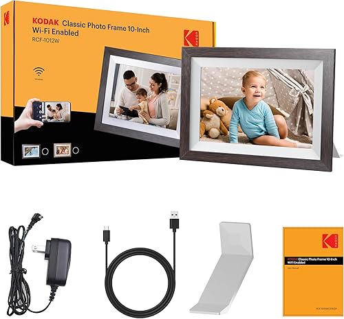 Miniatura 9 de KODAK Marco de fotos digital WiFi de 10.1 pulgadas con almacenamiento de 32 GB, marco de fotos digital inteligente electrónico, pantalla táctil IPS