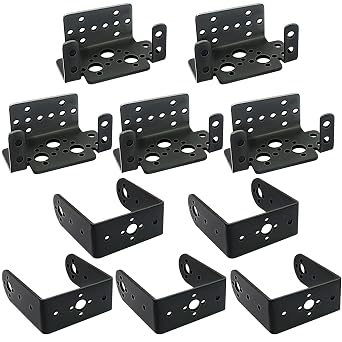 5 Sets Punch Tilt Servo Mount Bracket MG995 MG996R S3003 U Shape Right Angle Steering Gear Bracket for Robot Car Boat