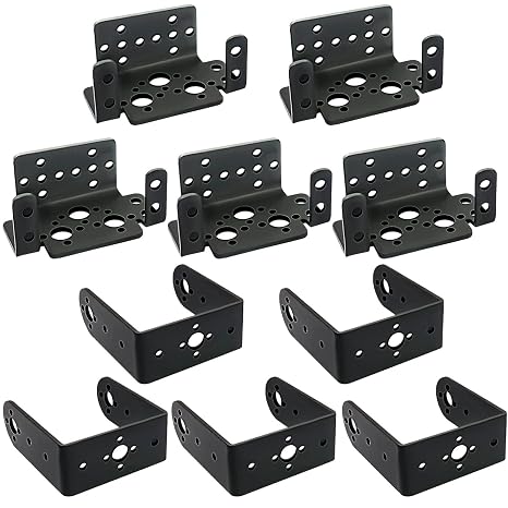 5 Sets Punch Tilt Servo Mount Bracket MG995 MG996R S3003 U Shape Right Angle Steering Gear Bracket for Robot Car Boat