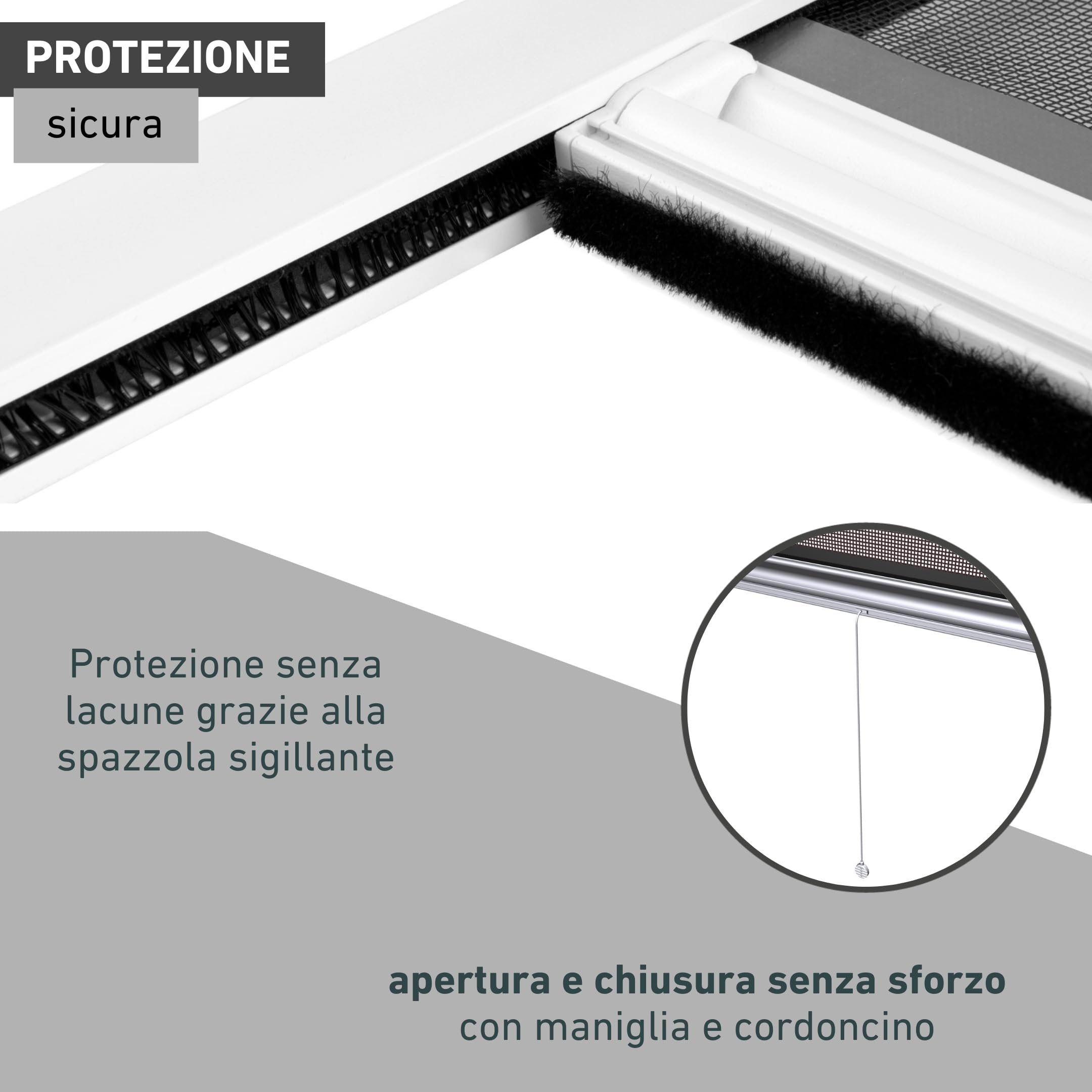 Windhager Tenda a Rullo zanzariera, zanzariera, Telaio in Alluminio per finestre, accorciabile singolarmente, 130 x 160 cm, Bianco, 038768