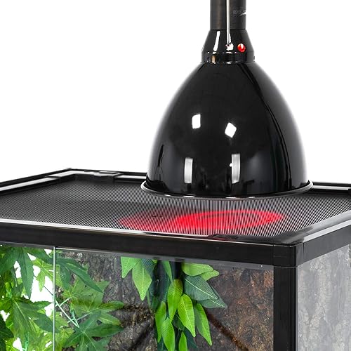 Miniatura 6 de REPTI ZOO Lámpara de reptil de 8.5 pulgadas 200 W, base E26 2 en 1 con enchufe de cerámica extraíble con interruptor de palanca de encendido