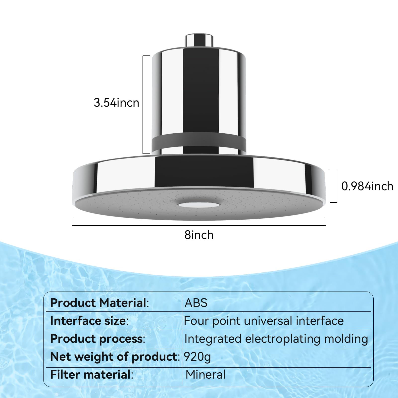 Cabezal de ducha ajustable de acero inoxidable con rotación de 360 grados. Este modelo de filtro de ducha de alta presión para un cabello y piel más saludables. Reduce la caída del cabello,
