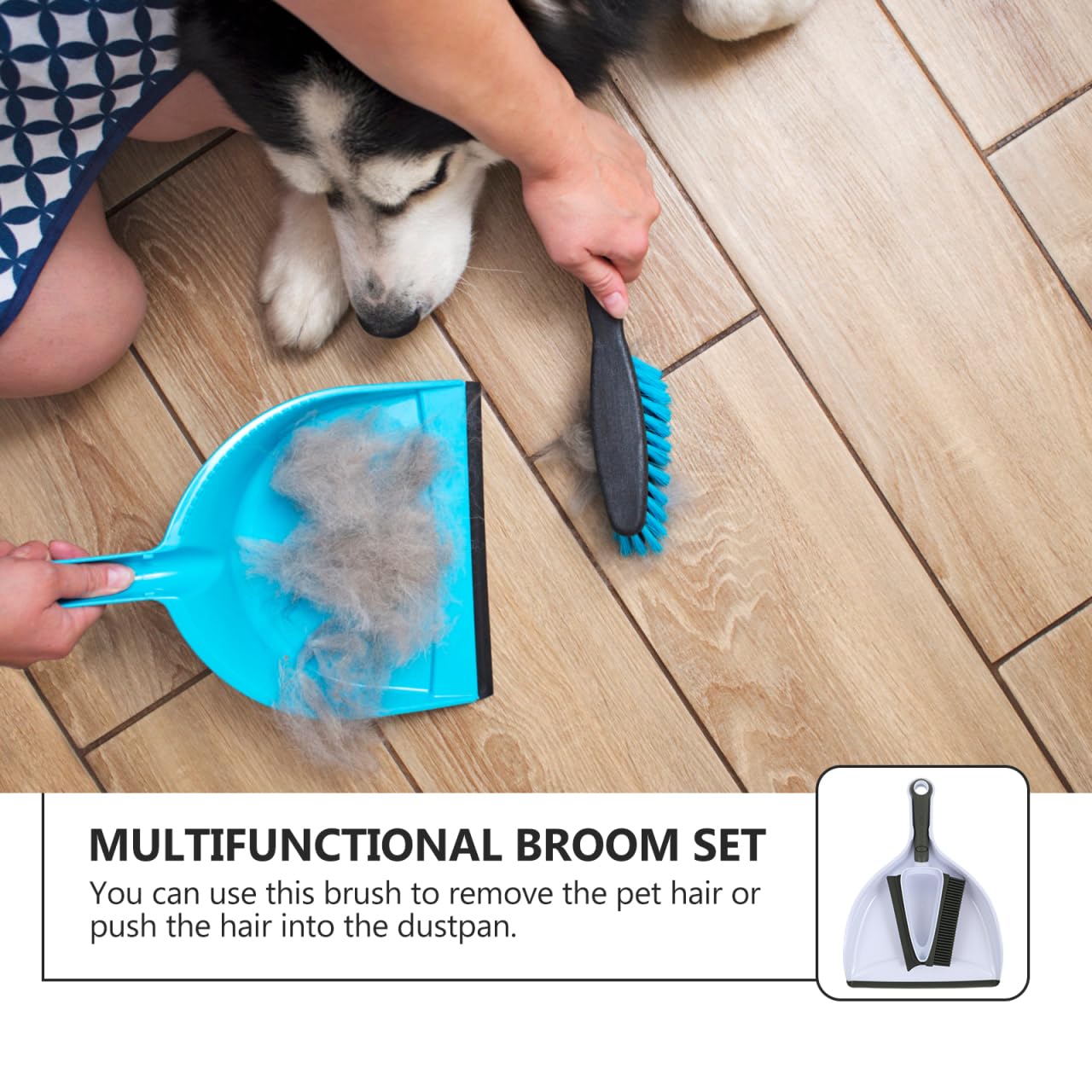 Beavorty 1 Set Pet Cleaning Broom Dog Hair Broom Whisk Broom Cleaning Brush Pet Cleaning Accessories Dust Pan and Brush Heavy Duty Paw Kit Multi-Functional Pet Hair Remover Pet Supplies 2
