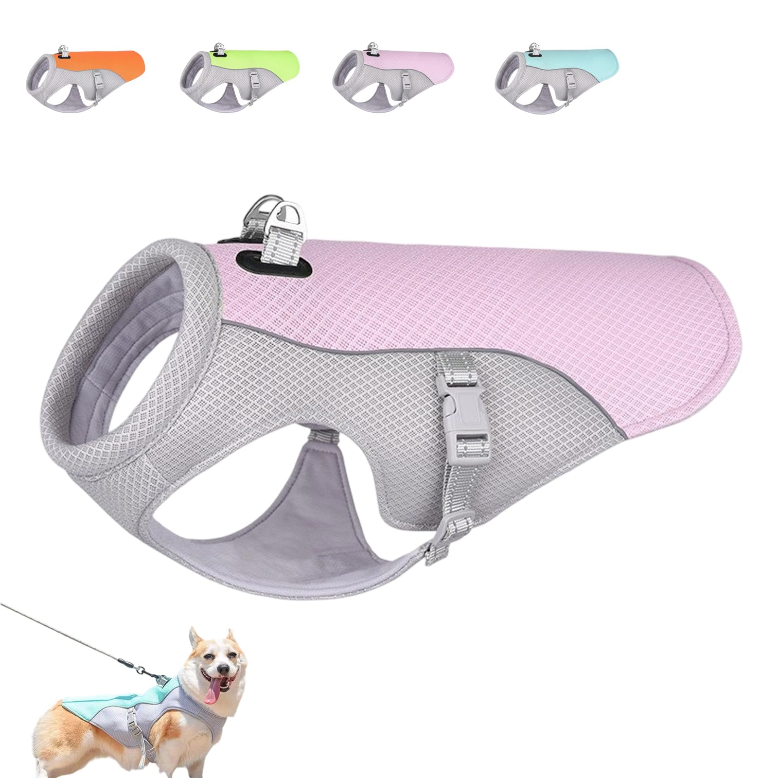 Drupiolaf Cooling Dog Vest, Coolings Vest for Dogs, Large Dog Cooling Jacket, Harness Cooler Jacket with Adjustable, Small Medium Pet Outfit Clothes for Walking Travel Beach Hiking Outdoor (C,XL)