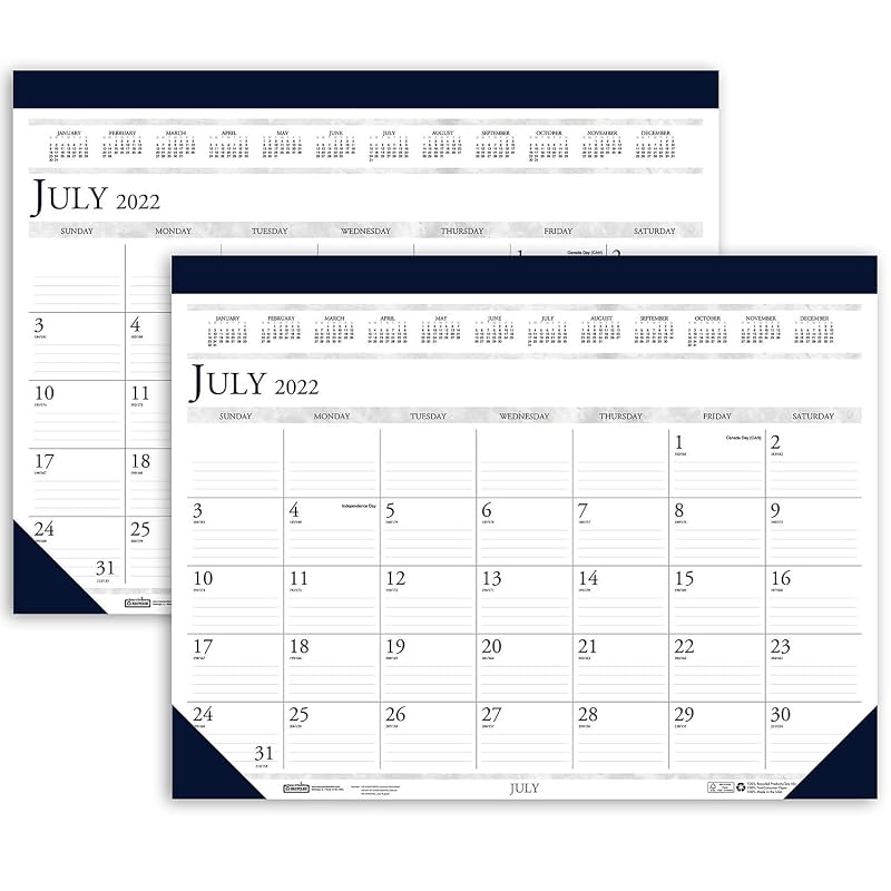 Academic Desk Pad, 18 1/2" x 13", Pack of 2