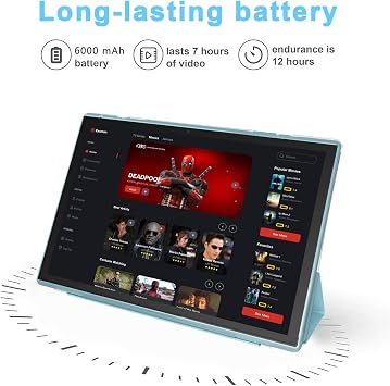 10 Inch Tablet With Tablet protective Case and Stylus, Android 15 Tablets, 8GB RAM 32GB ROM/1TB Expansion, 8H 6000mah Battery Wifi Bluetooth 10.1 IPS HD Touchscreen 2MP+8MP Dual Camera Tablets Blue.