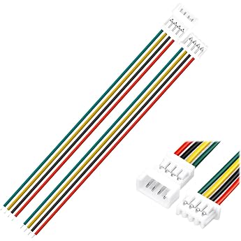 10 Sets Mini Micro 1.25 mm 4-Pin Connector Set with UL1571-26AWG Cable 4-Pin Connector for Electronics LED Model Making DIY Projects Durable PH 2.0 Alternative