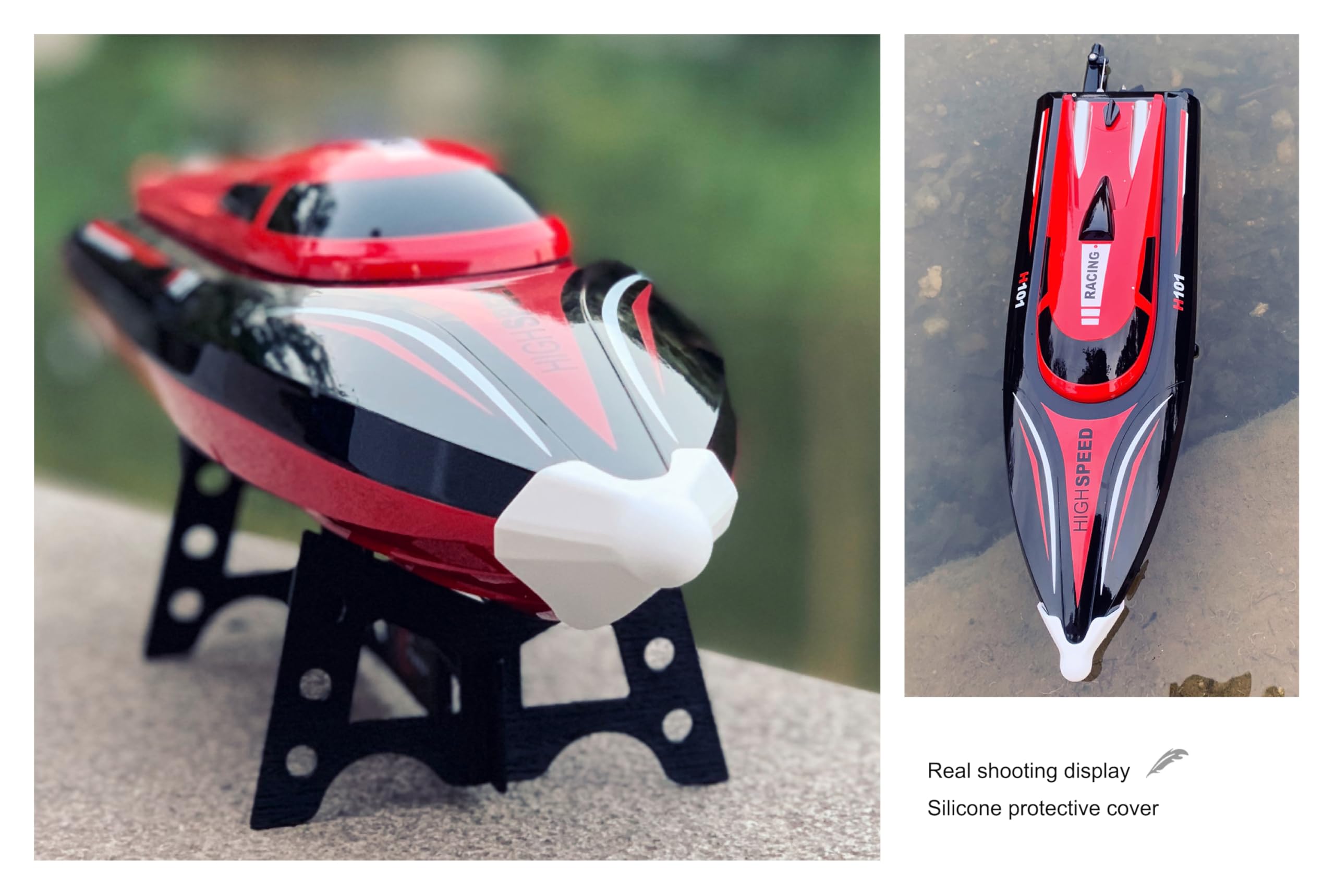 43.4 cm zdalnie sterowana łódź wyścigowa statek wodny duża prędkość 30 km/h ogromny duży silnik serwo motorowa motorówka motorowa z automatycznym sterowaniem dla początkujących dorosłych w wieku 14