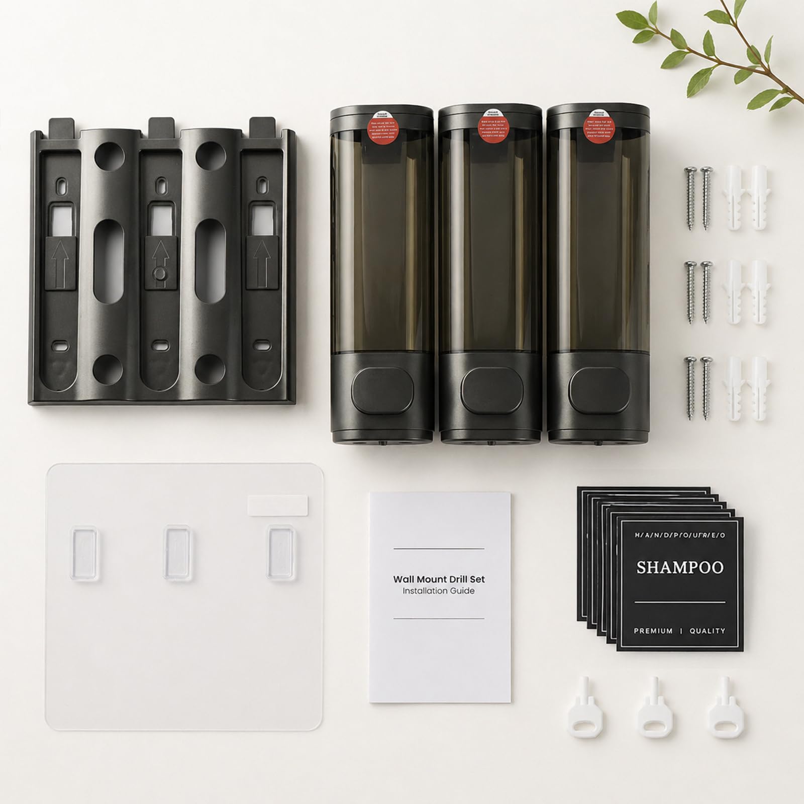 NH CI / P-SHAMPOO、CONDITIONER DISPENSER Shampoo and Conditioner Dispenser,Shower Soap Dispenser 3 Chamber