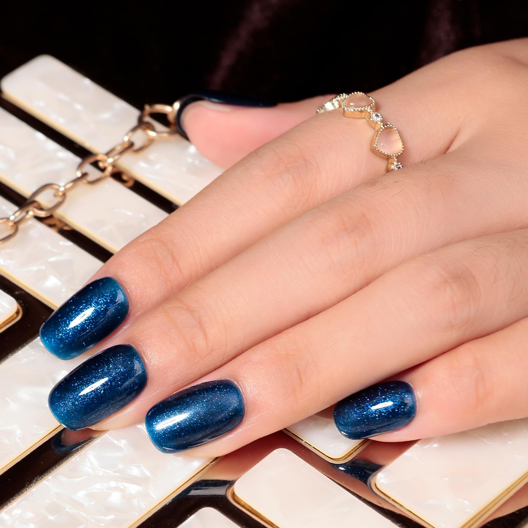 Amazon.com : MAYCHAO 15ML Deep Blue Glitter Gel Nail Polish 1Pc