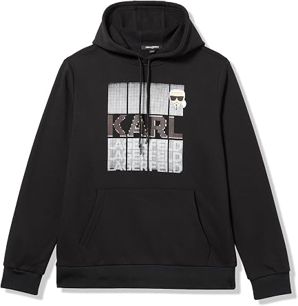 KARL LAGERFELD Mens Hooded Long Sleeve Karl Logo Graphic Design Sweatshirt