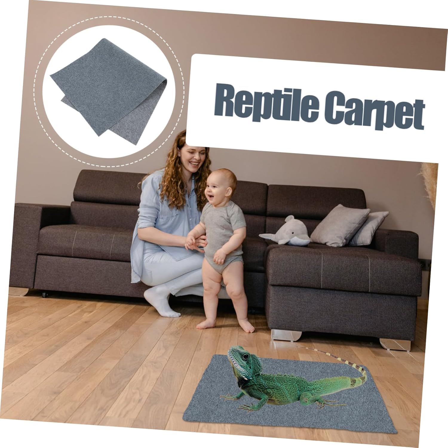 1pc Pet Carpet Mat for Reptiles Lizard Case Cushion Comfortable Substrate Liner for Tortoises and Lizards Absorbent Bedding for Pet Terrarium Use