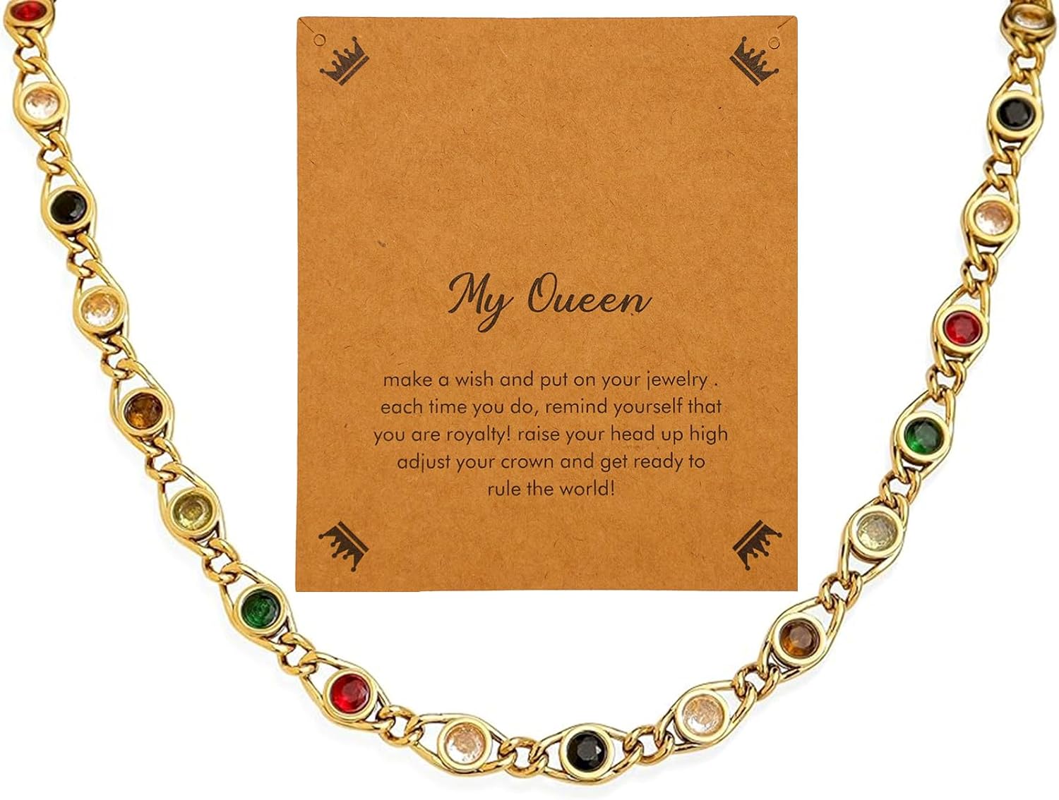birthstones Necklace for Women Elegant Cubic Zirconia Pendant Jewelry Multilayer Chain Design good Gift for Mother Wife Her Birthday Valentine Anniversary Christmas Celebration
