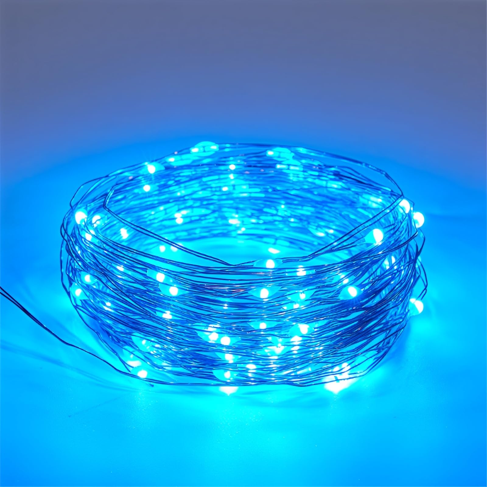 FANSU LED Garden Lights, Copper Wire 8 Modes Indoor/Outdoor Solar String Lights, Solar Lights Outdoor Garden, for Patio Yard Home Christmas Parties Wedding Decorations (Blue,22M/200LED)