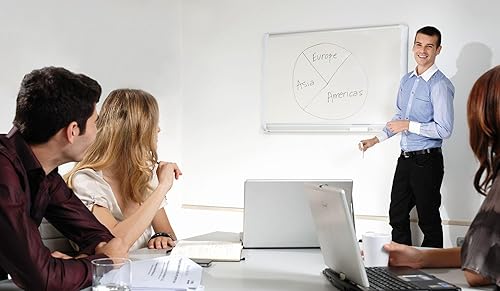 Miniatura 12 de MasterVision MVI Series - Pizarra magnética de acero lacado de borrado en seco, fácil de limpiar, resistente a los arañazos, para montaje en pared,