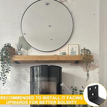 6PCS Floating Shelf Bracket 4 Inch/10cm Hidden Shelf Brackets Metal Scaffold Board Shelf Brackets Heavy Duty Wall Brackets for Shelves Support up to 80KG