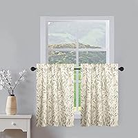 Vista 30 de VOGOL - Cortinas naturales para ventanas, paneles y cortinas con dobladillo para barra de filtrado de luz para decoración del hogar