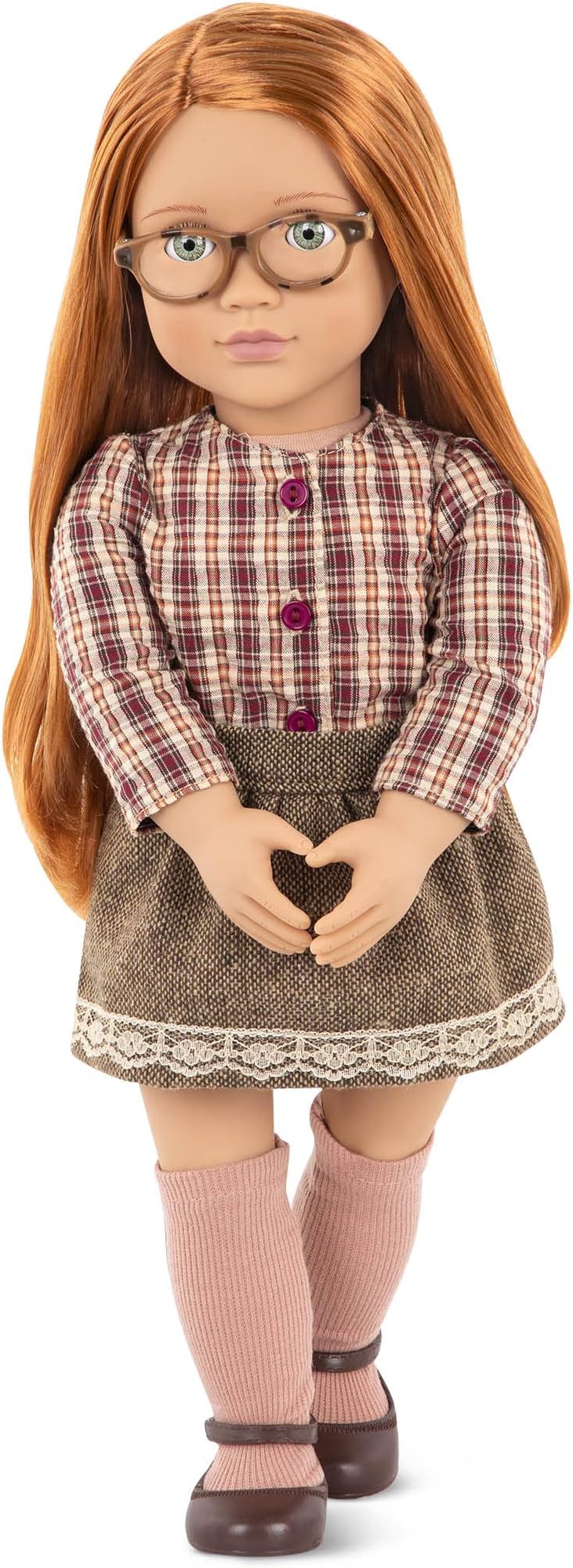 Our Generation April Doll – 18-inch School Doll for Girls Featuring Beautiful Long Red Hair – Includes 6 Piece Clothing Set