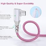 Angle droit USB C Câble,3Pack 10ft USB à USB C Chargeur câble charge rapide 90 Câble de chargeur rapide de type C USBC Cordon de charge pour iPhone 17/16/15 Pro Max Plus,Galaxy, pixels,iPad