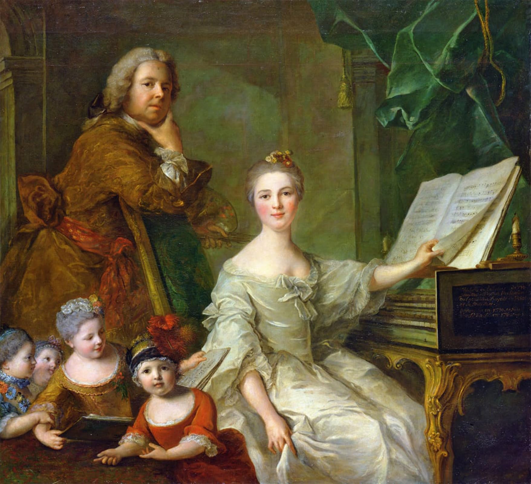 POSTERIIk Vintage Print Pop Art Landscape Artwork the Artist and His Family by Jean Marc Nattier Art Prints for Office Home Decor 60x90cm