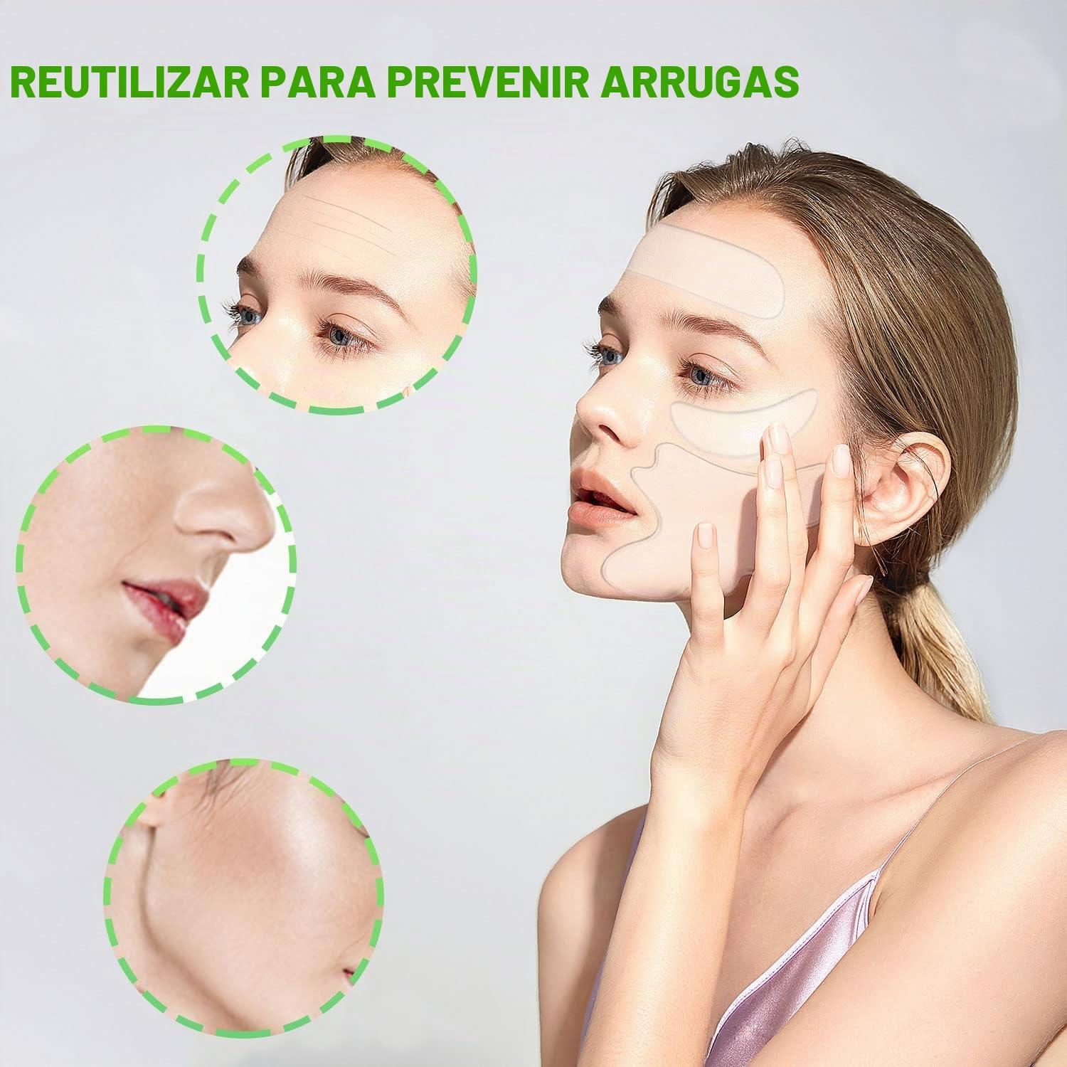 TSHAOUN 11 Unidades Silicona Reutilizable para Arrugas del Pecho Parches para las Arrugas de Cara Facial Patches Parches de Antiarrugas transparente la frente Cara barbilla boca ojos (11 PCS)