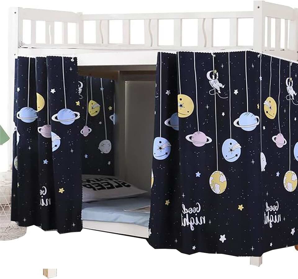 Navhao 1 Painel, Cama de Beliche Inferior Cortinas Blackout Tecido Cama Canopy Homens Mulheres Cortina Redes de Sombreamento para Cama de Solteiro