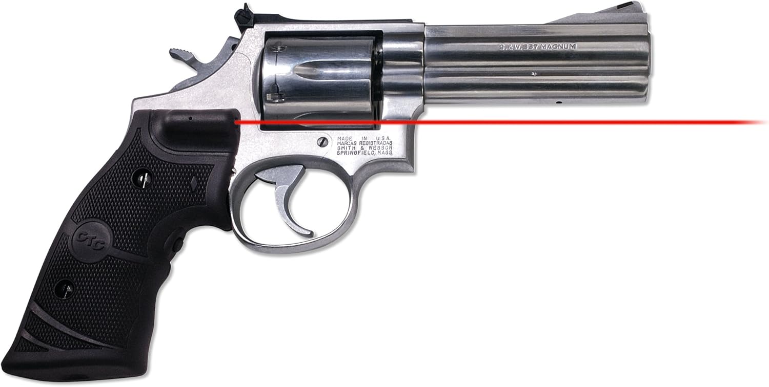 Crimson Trace LG-314 Lasergrips Laser Sight with Heavy Duty Construction and Instinctive Activation for Smith & Wesson N Frame Round Butt Revolvers, Defensive Shooting and Competition