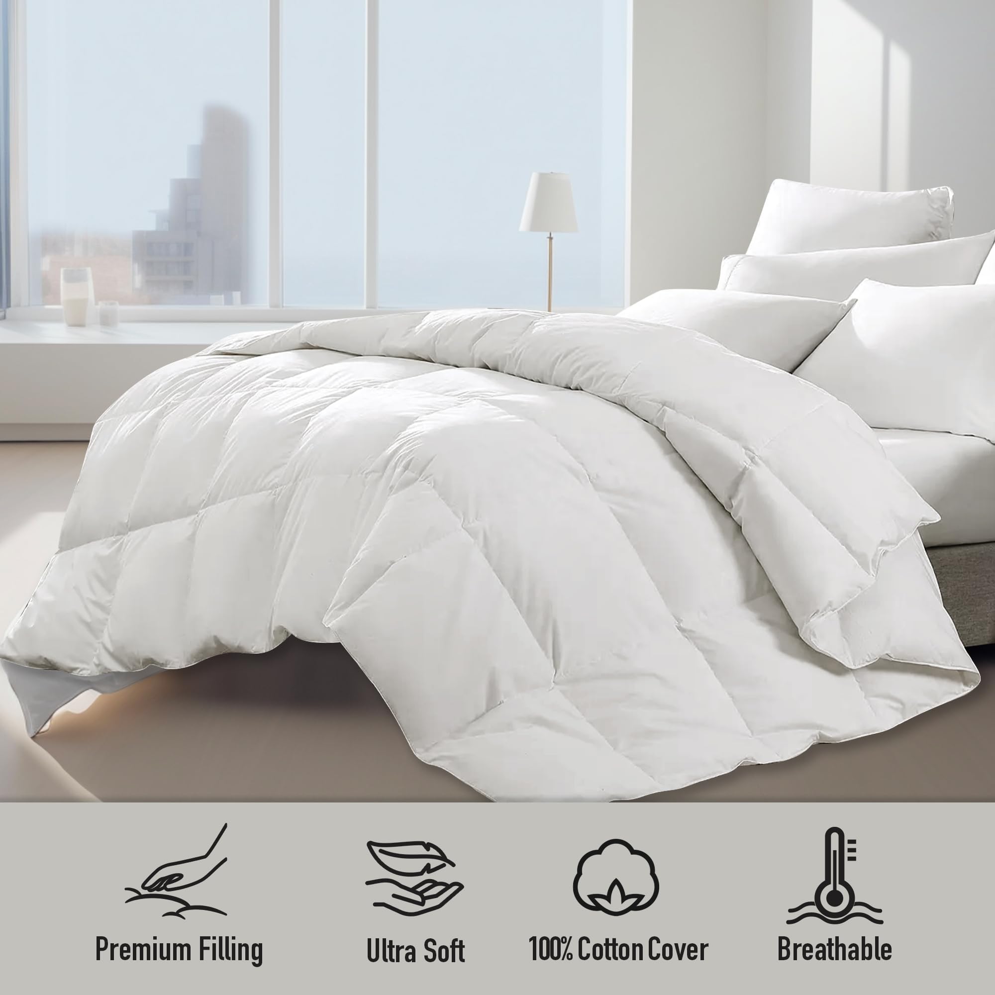 Amazon.com: Royal Luxe Luxury White Goose Down Fiber Comforter  display picture 1