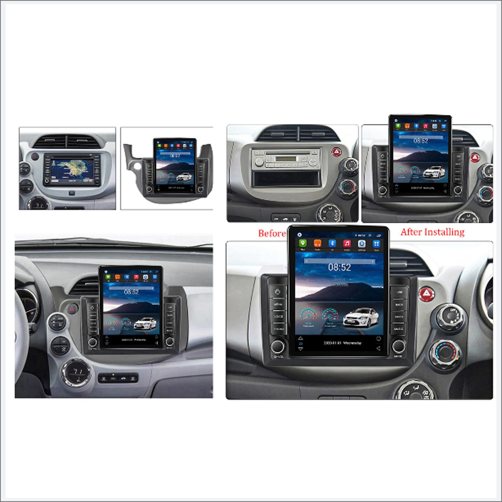 Radio samochodowe z Androidem 15 do samochodu SAT do H-Onda Jazz LHD/RHD (2007-2014) 9,7-calowy Android z odtwarzaczem multimedialnym, Carplay GPS Navigation HiFi BT 5G WiFi SWC, M200s