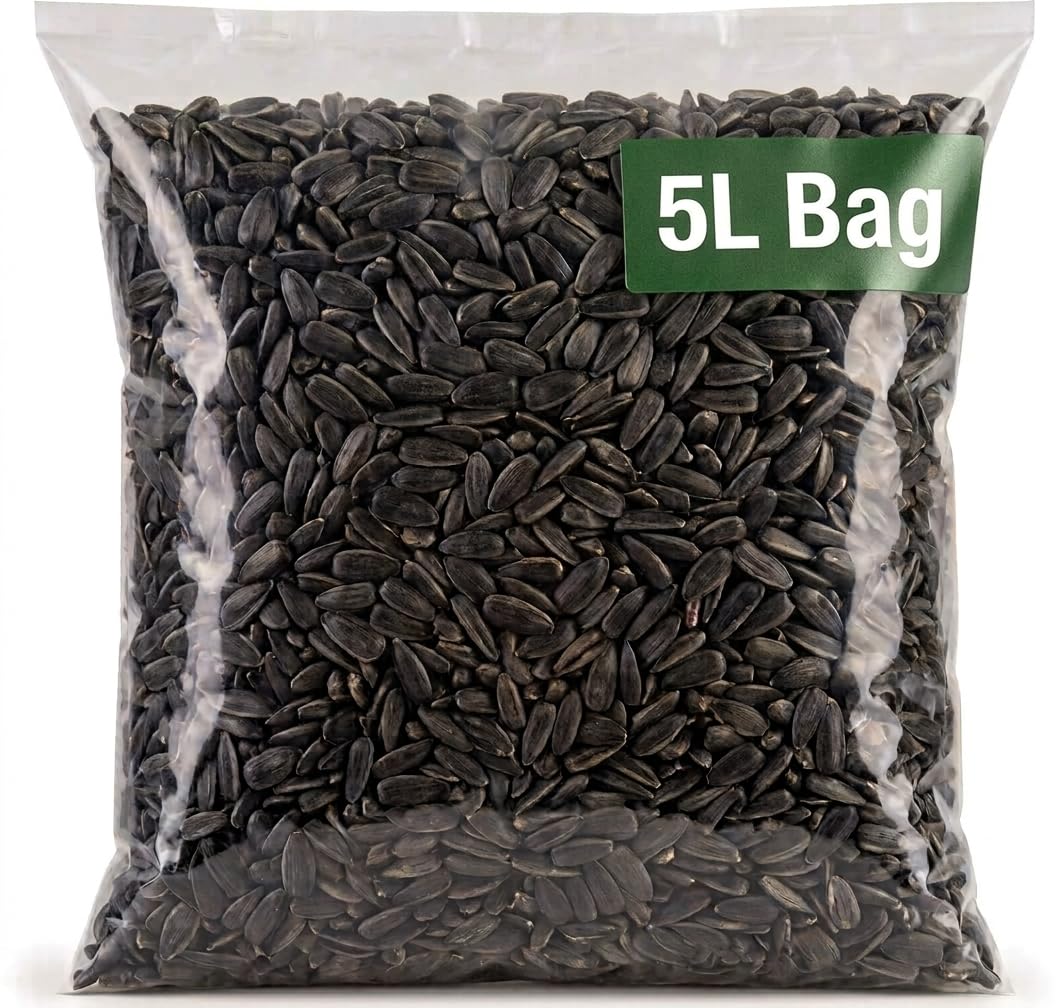 Premiun Black Sunflower Seed Wild Bird Food, 5 Litre Bag
