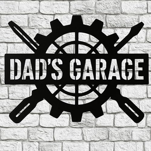 Miniatura 7 de Placa de Taller Personalizada de Bandera Americana de Metal, Regalo para Papá, Arte de Pared para Garaje, Placa de Taller de Papá, Nombre Diseño