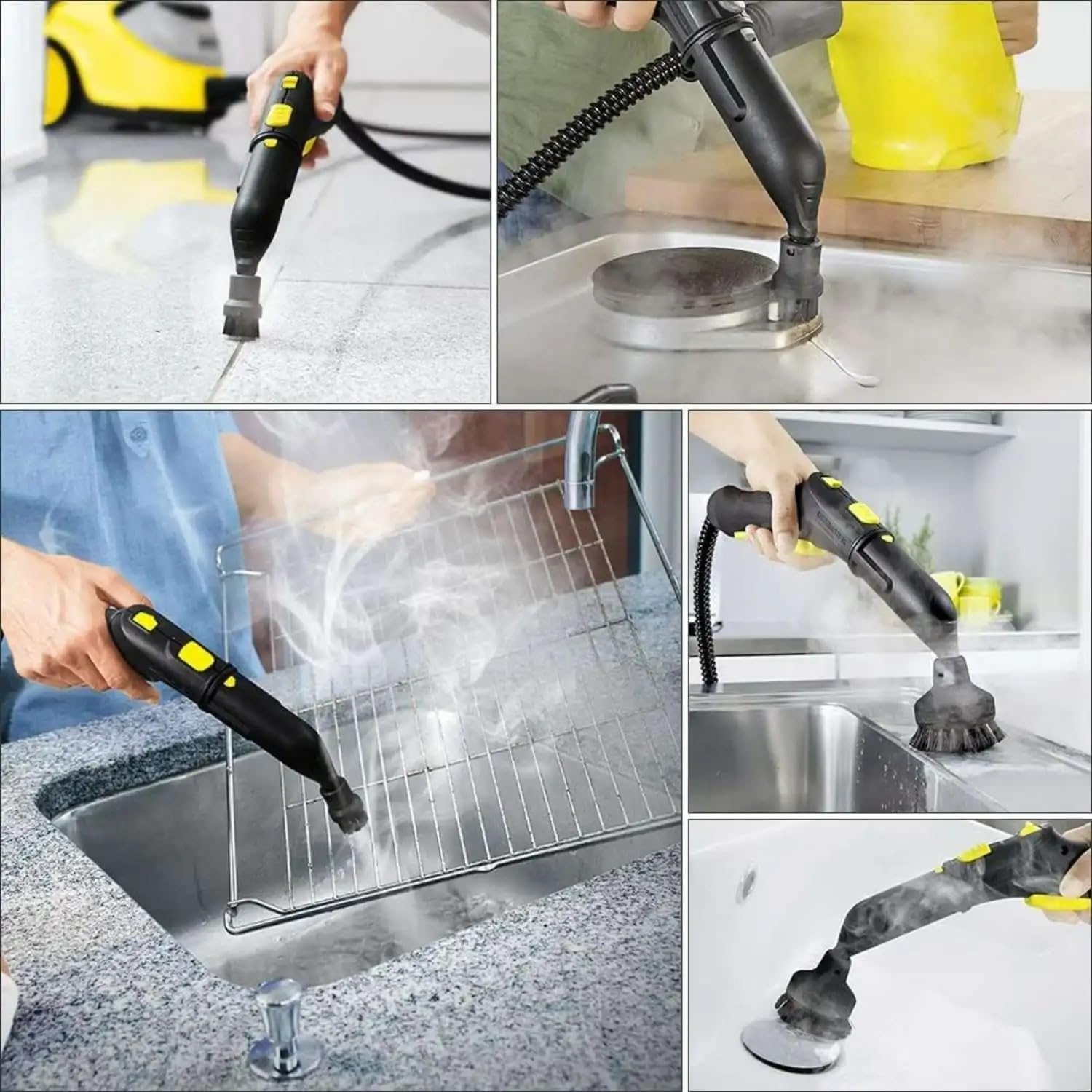 Genérico Compatible para Karcher SC1 SC5 Limpiador Vapor Cepillos Redondos
