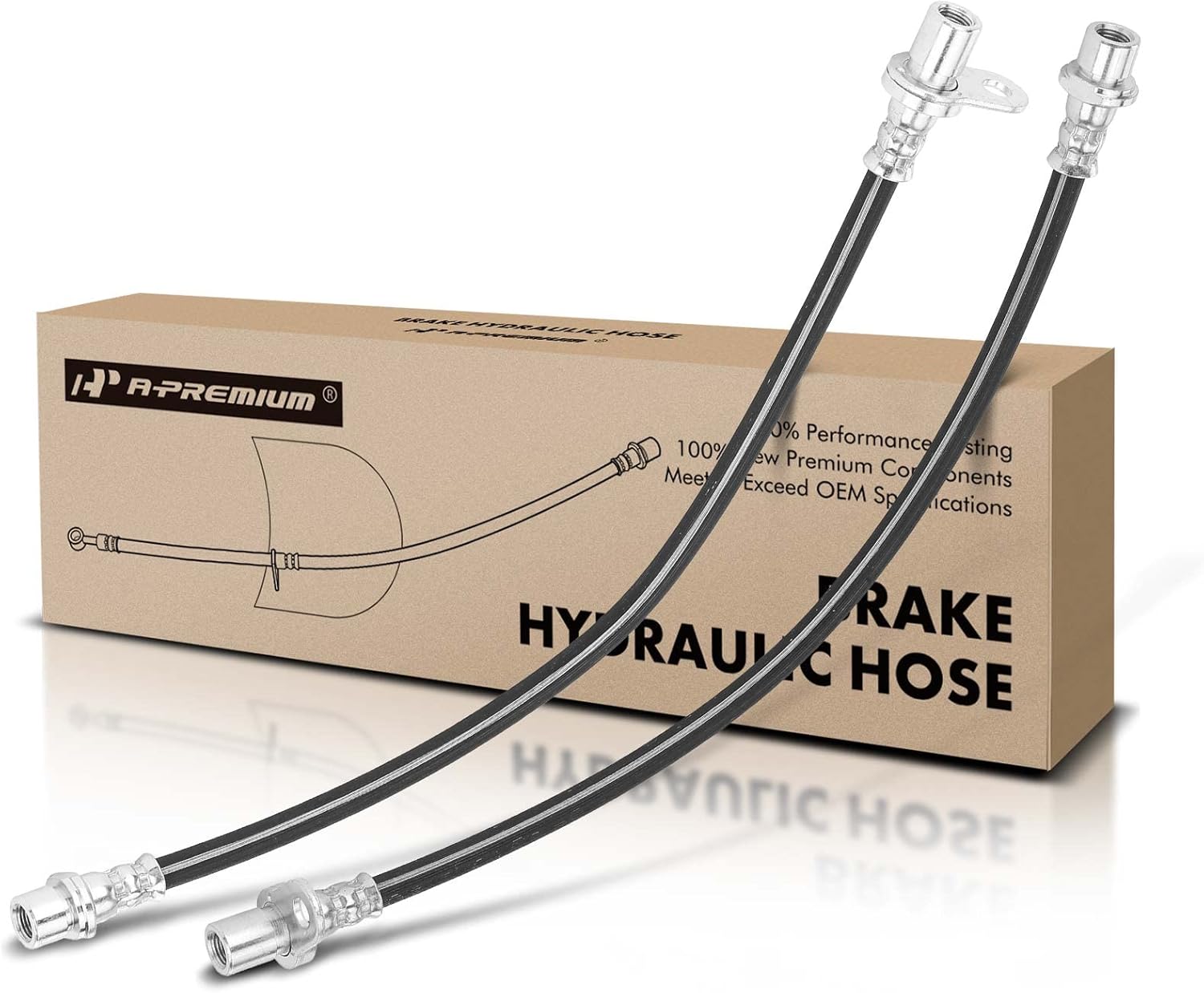 A-Premium Rear Driver and Passenger Brake Hydraulic Hose Compatible with Select Toyota Models - Camry 2002-2004 2.4L, 2005-2006 - Replace# 9008094124(Pack of 2)