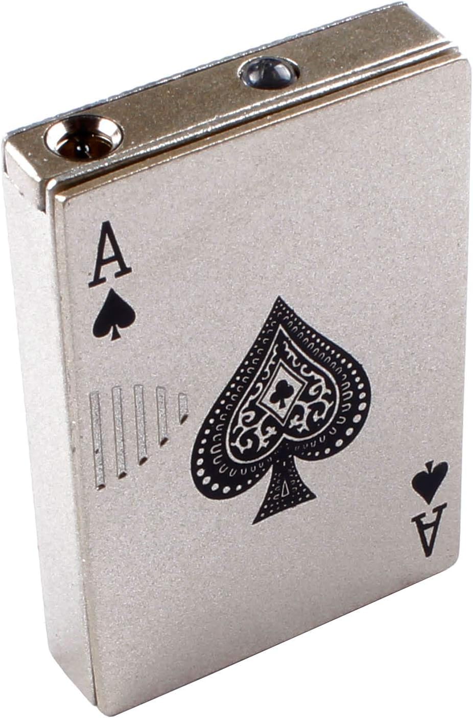 Asraw Refillable Windproof Ace of Spade Lighter with LED Light - Pocket Lighter - Windproof Jet Flame Lighter Pocket Lighter