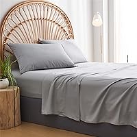 Vista 5 de Kakijumn - Juego de edredón copetudo gris tamaño King de 7 piezas en una bolsa, juego de edredón y sábanas estilo shabby chic bohemio, con textura