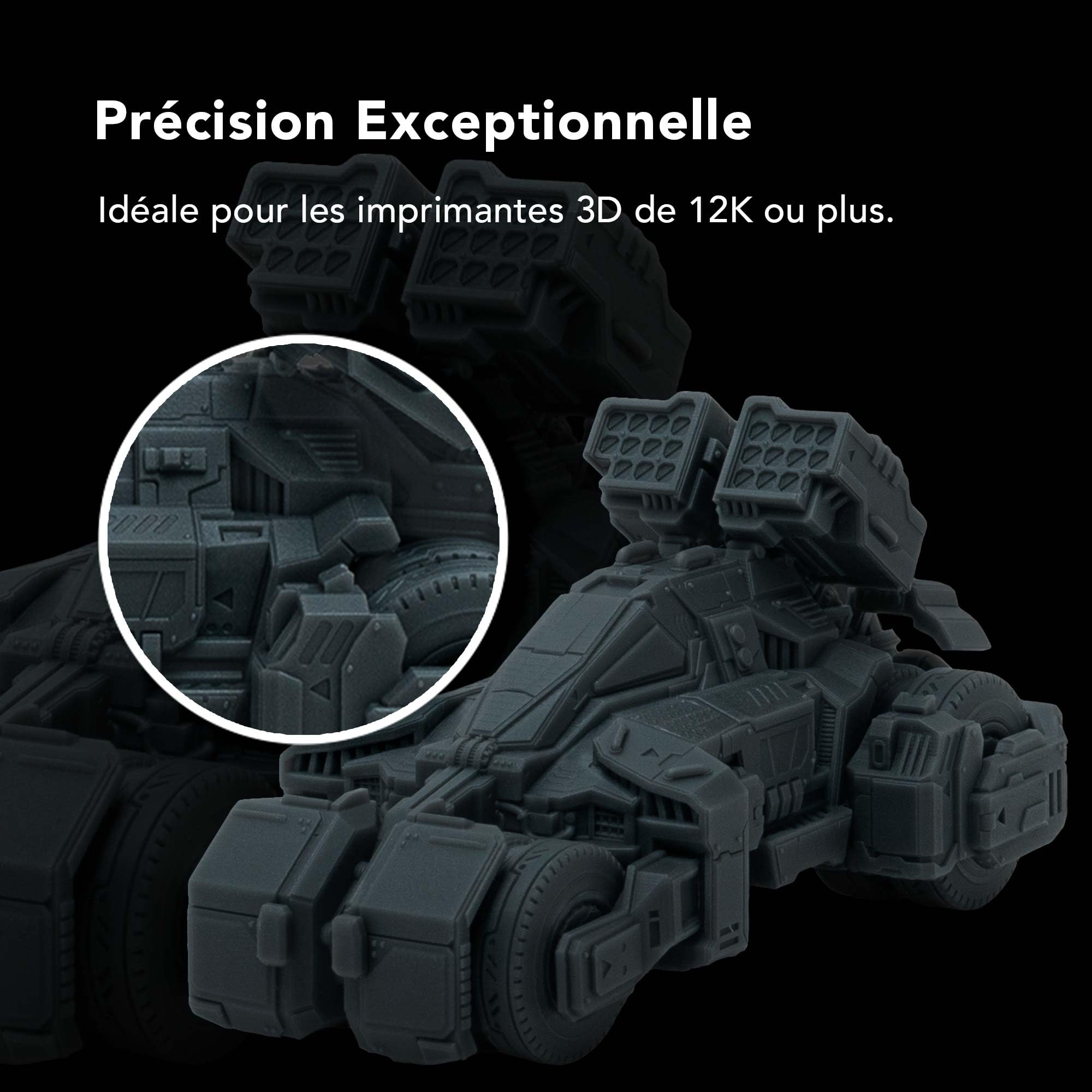 Phrozen Aqua Hyperfine-Graphite | Résine UV 405 nm pour Impression 3D LCD/DLP/SLA | Ultra Haute Résolution 12K+, Non Cassante - Gris (1kg)