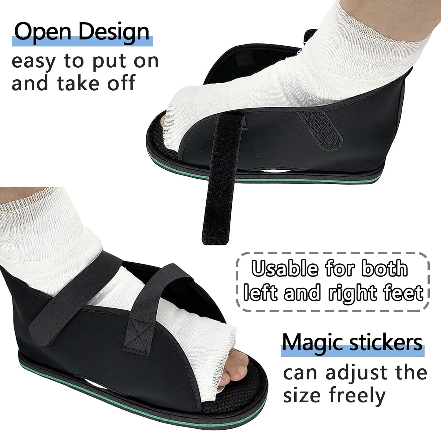 Medical open-toe plaster shoe,Adjustable Walking Boots Recovery Cast Shoe Covers,Universal for Both Left and Right Feet,Medical Boots for Men or Women L - Image 2
