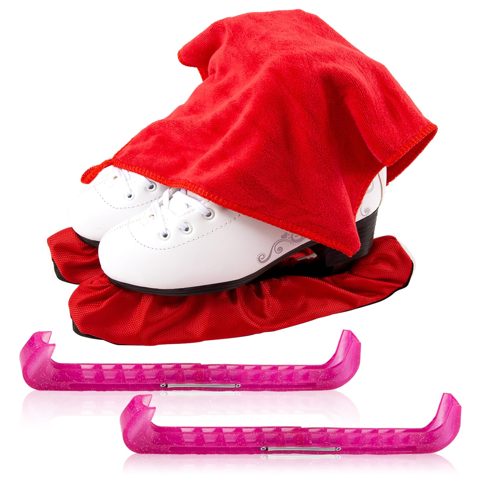Protège-lames Pour Patins à Glace – 1 Paire + 1 Serviette – Élastique, Absorbant, Pour Hockey Et Patinage Artistique