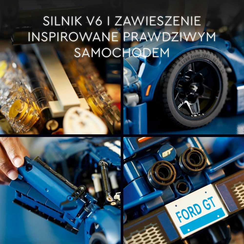 LEGO Technic Ford GT, wersja z 2022 roku 42154 | Model samochodu, klocki konstrukcyjne Technic dla dorosłych, prezent dla fana motoryzacji, gadżety prezentowe, 1468 elementów